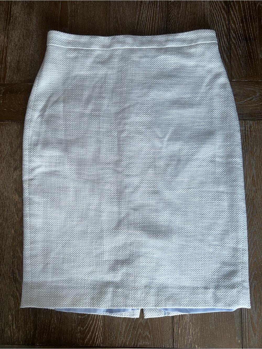 Ann Taylor Textured Pencil Skirt Size 10 Blue White Tweed Career Business Casual